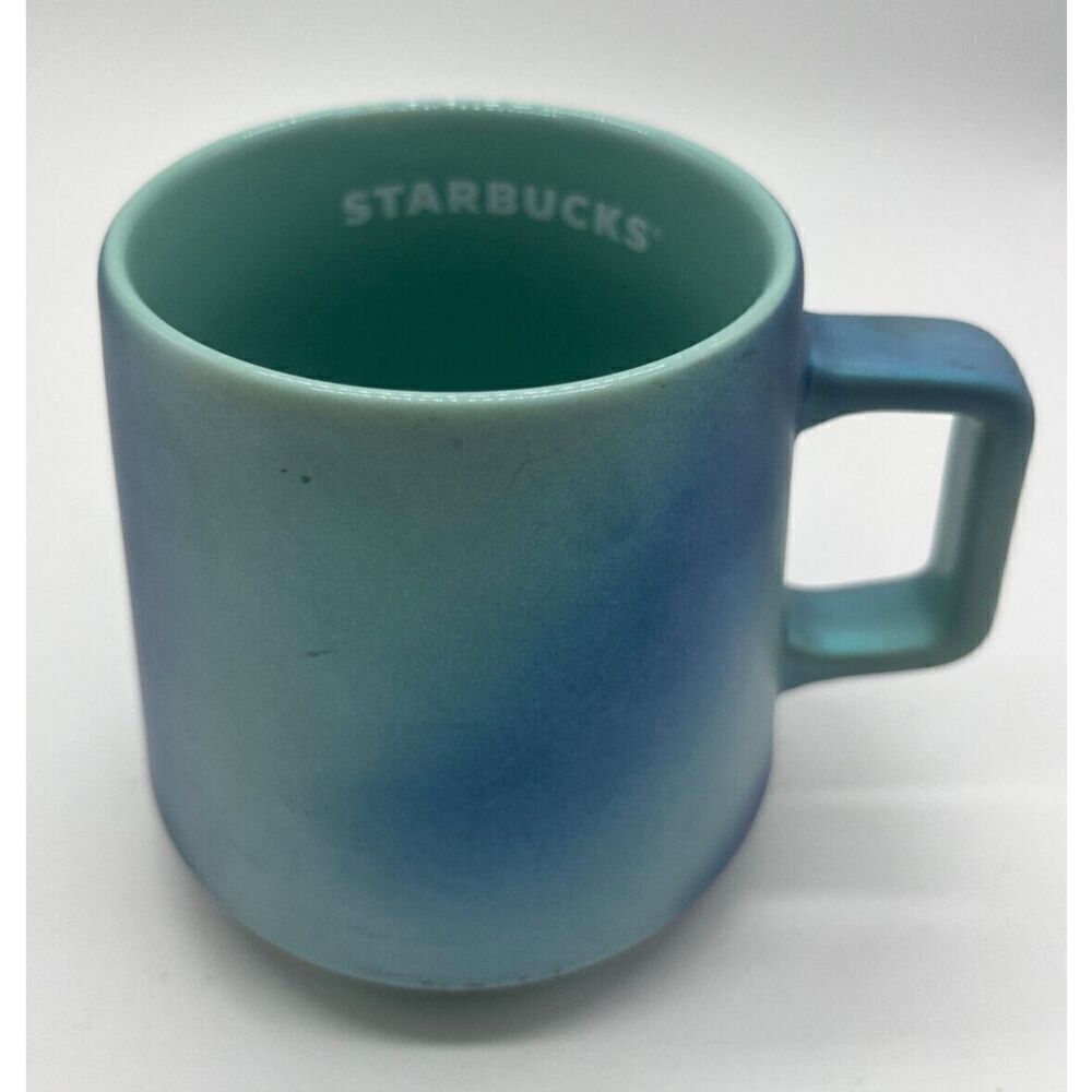 Starbucks Summer 2021 Blue Green Aqua Ocean Shimmer Pearl Iridescent Mug - 14 oz